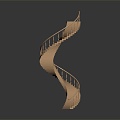 Modern Stairs Rotary Stairs Wooden Stairs Road Facilities 3d model