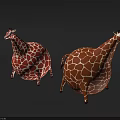 Inflatable Giraffe Decorations With Plump Round Body And Brown White Spots