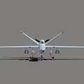 Military Combat Fighter Drone With Long Wingspan Propeller Weapon Payload And Tail Number 155