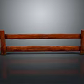 Architectural Wooden Railings Structure With Horizontal Planks And Vertical Posts
