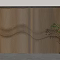 Solid wood background wall grille background wall modeling background wall new Chinese style grille background sofa background wall 3d model