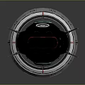 Black Underwater Vehicle With Silver Ring Structure And White Logo Red Bottom 3d model