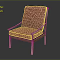 Stylish Red Geometric Pattern Leisure Chair With Wooden Frame Upholstered Seat Backrest