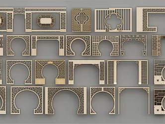 New Chinese-style Moon Cave Gate 3d model