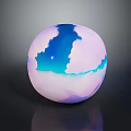 Glossy Decorative Sphere With Soft Pastel Purple And Blue Abstract Cloud Like Patterns 3d model