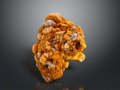 Natural Wood Stone With Orange Yellow Color And Irregular Raised Textures 3d model
