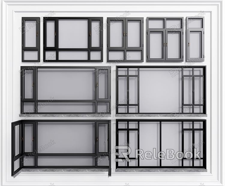 Modern Windows Window Combination Large Floor-to-ceiling Windows model