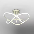 Modern Minimalist White Circular LED Chandelier For Ceiling Mounted Lighting 3d model