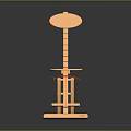 Unique Design Wooden Stool With Round Seat Round Backrest And Ladder Like Structure