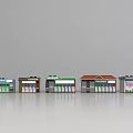 Row Of Colorful Miniature Shop Models With Diverse Storefront Designs