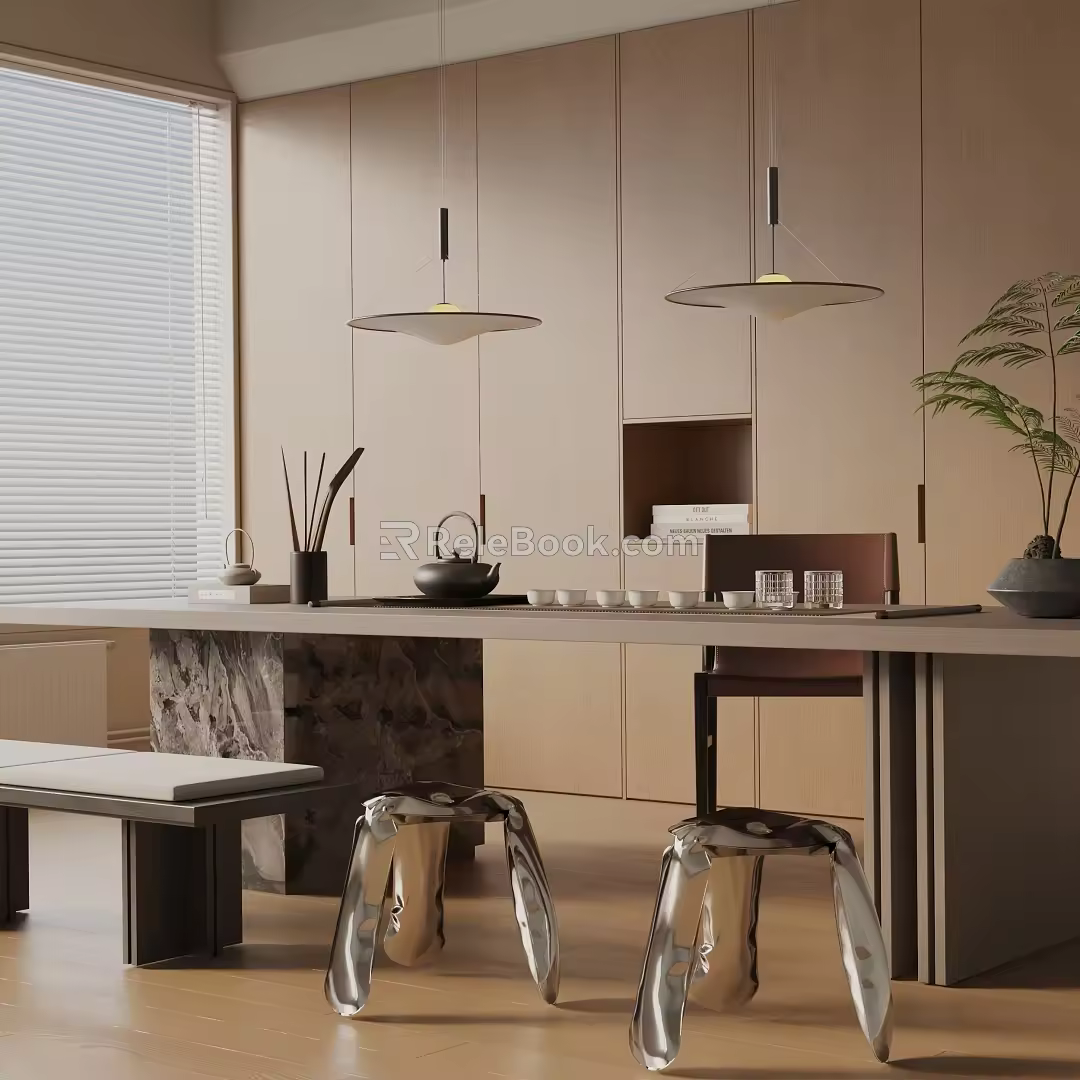 Modern dining table 3d model