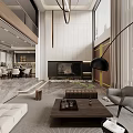 Loft Living Room Modern Design With Spacious Layout And Elegant Decor 3d model
