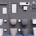 Toilet Various Designs Including Bathroom Accessories Towel Racks Paper Holders and Brushes