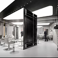 Modern Beauty Hair Salon Interior Featuring Styling Chairs Clients And Professional Equipment