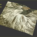 Snow Covered Mountainous Terrain With Glacial Textures And Rocky Peaks