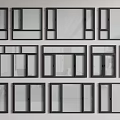 Modern window casement window system window balcony window combination 3d model