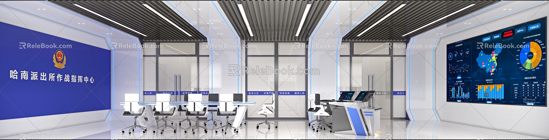 Modern Combat Command Room 3d model