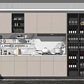 Elegant Modern Kitchen Interior With Marble Island Counter Cabinets And Appliances