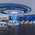 modern command control room 3d model