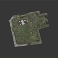 Natural Landscape With Lush Green And Yellow Trees Green Grass And Red Roof Country House