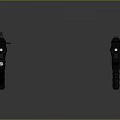 Two Black Assault Rifles With Red Accents Modern Futuristic Tactical Design