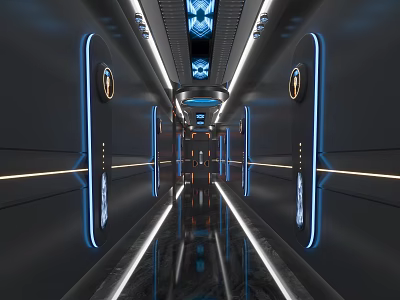 Futuristic KTV Space With Neon Lights And Symmetric Layout 3d model