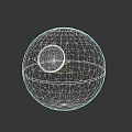 Death Star Spherical Space Weapon With Laser Cannon And Detailed Surface