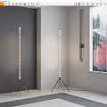 Modern Crystal Beaded Floor Lamp With Black Tripod Base For Living Room