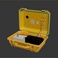 Yellow Open Toolbox with Internal Accessories Cables and Storage Box for Household Supplies