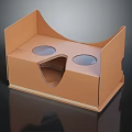 Simple Design Cardboard VR Headset With Circular Lenses And Nose Notch