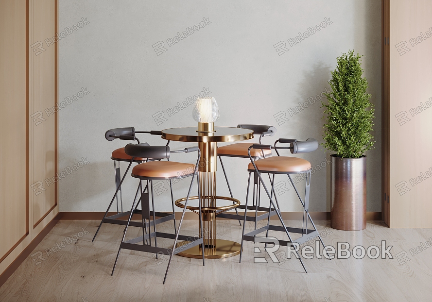 Modern Bar Chair Combination High Bar Chair model