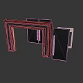 Sleek Modern Wooden Console Cabinet With Black Panels And Open Door Design