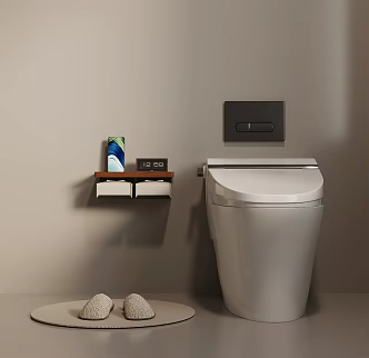 Modern Smart Toilet Paper Box Foot Mat Slippers 3d model