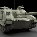 Military Tank Camouflage Painted Exterior With Tracks Cannon And Top Equipment
