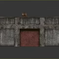 Industrial Style Concrete Platform With Grey Top Red Brick And Goal Graffiti On Lower Side