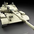 Military Tank With Long Barrel Turret And Armored Hull On Dark Background