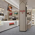 Panama Cafe Modern Interior With Hanging Chandeliers Pastry Display Cases And Bar Counter