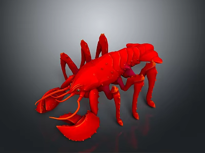 Realistic Red Lobster 3D Rendering On Dark Background With Detailed Features 3d model
