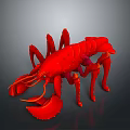 Realistic Red Lobster 3D Rendering On Dark Background With Detailed Features 3d model