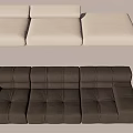Modern Modular Multi Seater Sectional Sofa Light Gray And Black With Stitched Design 3d model