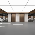 Elegant Modern Elevator Corridor Design In Spacious Bright Luxury Underground Public Parking Lot