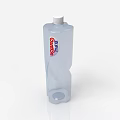 Transparent Plastic Water Bottle With White Cap Cabochon Brand And Diagonal Pattern