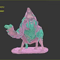 Wise Man On Camel Nativity Scene Figurine With Red Green Cloak And Detailed Sculpture Base