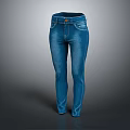 Blue Slim Fit Denim Jeans With High Waist Design And Casual Look