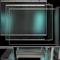 Modern Storage System With Metal Frame Glass Doors And Sleek Layered Shelves