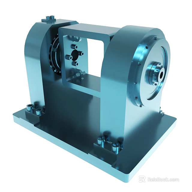 Industrial Metal Mechanical Component With Robust Frame And Precision Engineered Circular Parts 3d model
