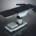 Professional Medical Operating Table With Adjustable Black Padded Top And Mobile Base 3d model