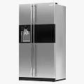 Modern Stainless Steel Refrigerator With Digital Display Ice Maker And Water Dispenser