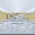 Bright Classroom Interior With Neat Desks Chairs Blackboards Red Flag And Wall Slogans