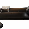 Modern Black And Grey Multi Seater Sofa With Plush Pillows And Round Decorative Cushions